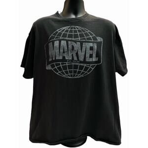 Marvel Comics Retro Globe Logo T-Shirt XXL Black 100% Cotton Est. 1939